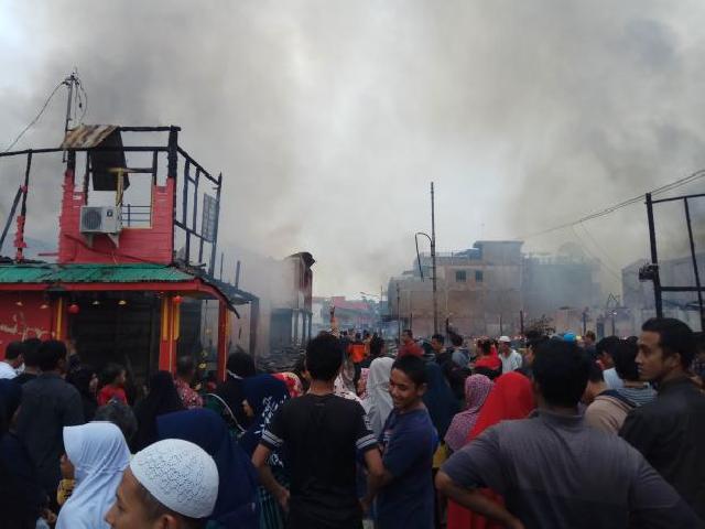 Warga Tionghoa Siak Berduka, 40 Unit Ruko di Kawasan China Town Terbakar